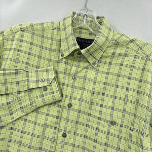 Scott Barber Shirt Mens Medium Green Black Plaid Button Down Long Sleeve Casual